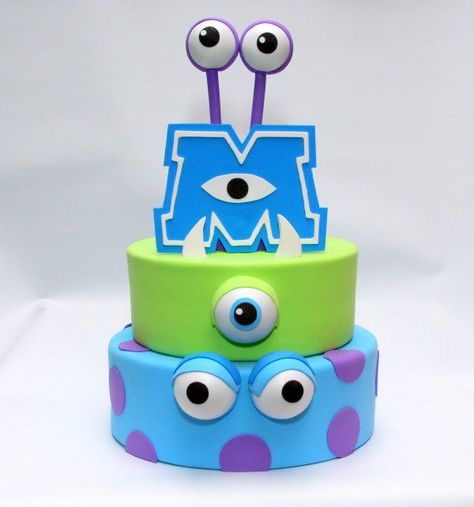 Cake Birthday Boy, Monster Inc Cakes, Monsters Inc Baby Shower, Monsters Inc Party, Disney Monsters Inc, Monster 1st Birthdays, Cake Recipes For Kids, Monster Inc Birthday, Fondant Baby