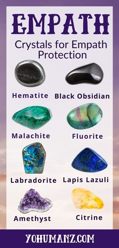 Best Crystals For Empath Protection, Protection Stones For Empaths, Psychic Protection Crystals, Crystals For Psychic Development, Empath Protection Tips, Crystals For Energy Protection, Energy Protection Crystals, Protection Stones From Evil, Best Crystals For Protection