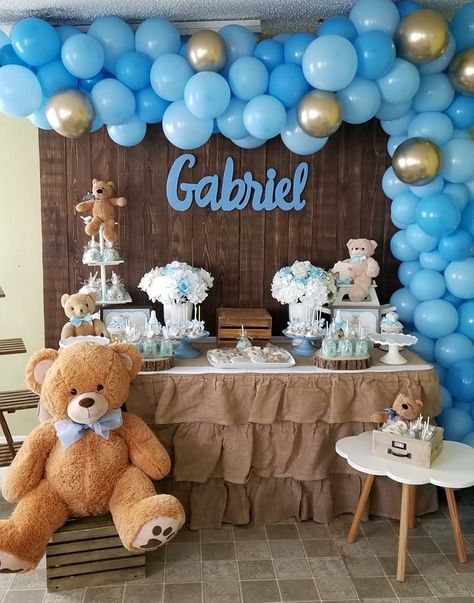 Baby Girl Shower Centerpieces, Simple Baby Shower Ideas, Boy Baby Shower Backdrop, Centerpieces Simple, Newborn Welcome, Teddy Bear Baby Shower Theme, Girl Baby Shower Centerpieces, Boy Baby Shower Centerpieces, Bear Baby Shower Theme