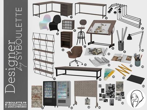 Ts4 Hospital, Decor Sims 4 Cc, Ria Core, Lotes The Sims 4, Cc Packs, Designer Office, Sims Packs, Cc Furniture, Sims 4 Bedroom