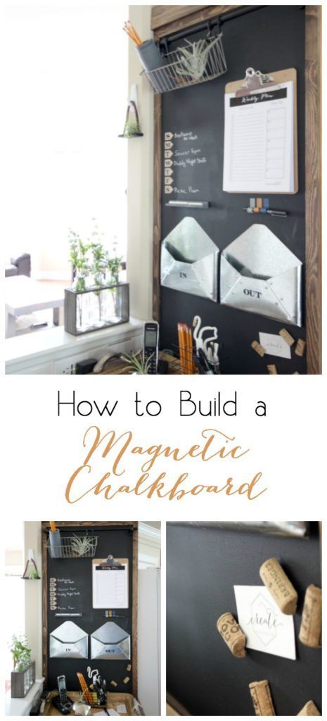 How to Build a Magnetic Chalkboard Command Centers, Magnetic Organizer, Kitchen Chalkboard, Magnetic Chalkboard, Fridge Decor, Chalkboard Wall, Command Center, Organizing Ideas, Diy Stuff