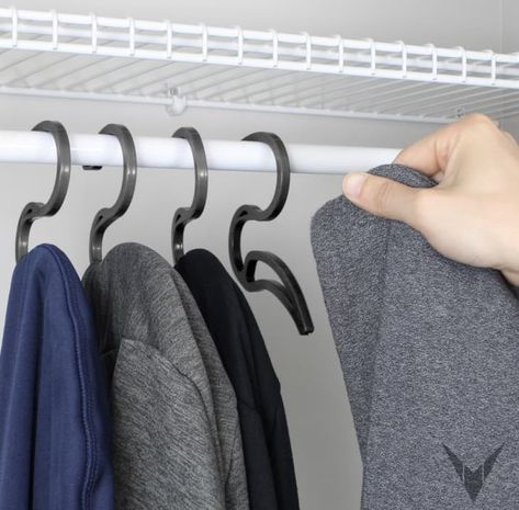 This $19 Etsy Find Will Change the Way You Store Your Hoodies Save Closet Space, Closet Hangers, Closet Rods, Hanger Design, Large Closet, Closet Rod, Hanging Racks, Storage Hacks, Closet Space