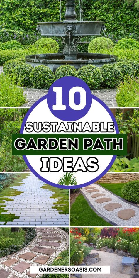 Garden Path Ideas: 10 Ways To Create A Beautiful Walkway | Backyard Landscaping Rock And Stepping Stone Path, Gravel Walkways Paths, Walkway With Stepping Stones, Garden Paths And Walkways, Diy Garden Path, Easy Backyard Landscaping, Privacy Landscaping Backyard, Garden Path Ideas, Gravel Walkway