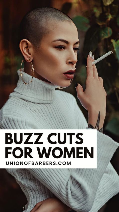 Styling A Buzzcut Women, Gray Buzzcut Women, Womens Buzzcut Fade, Buzz Cuts For Women Over 50, Faded Haircut For Women, Womens Buzzed Hairstyles, Feminine Shaved Head, Women With Buzzed Hair, Buzz Hair Women