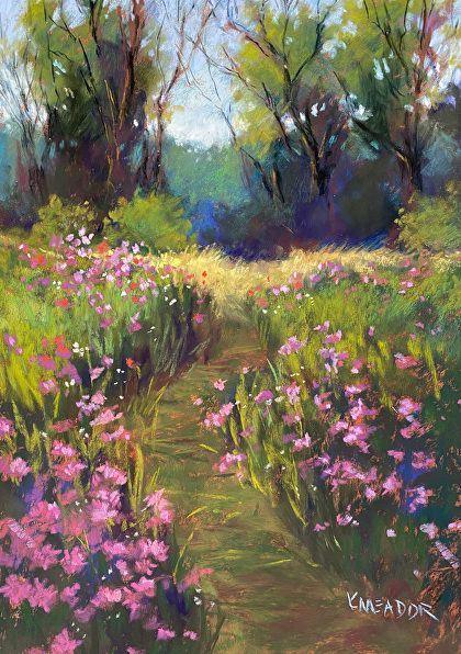 Wildflower Landscape Painting, Cosmos Painting, California Painting, Wildflower Painting, Vinyl Art Paint, Peisaj Abstract, Countryside Art, Bull Painting, Wildflower Paintings