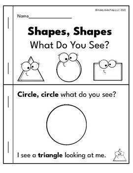 Shapes, shapes, what do you see? This cute little shape book has a repetitive theme throughout to help little readers learn their shapes. Simply print, cut and staple to make this emergent readers. Color and review these 2D shapes. Great for whole group, or small group instruction. ... Creative Curriculum Preschool, Shapes Lessons, Toddler Math, Shape Activities Preschool, Teaching Shapes, Shapes Preschool, Shape Books, Small Group Activities, Teaching Lessons