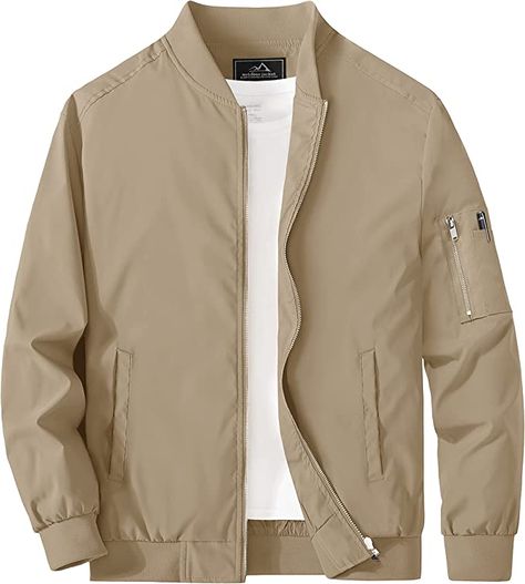 Mens Jackets Outerwear Mens Lightweight Jacket Bomber Jacket Varsity Jacket Casual Jacket For Men Windbeaker Jacket Millitary Jackets Casual Jackets at Amazon Men’s Clothing store Mens Light Jacket, Mens Lightweight Jacket, Mens Jackets Casual, Utility Pockets, Business Work, Comfortable Design, Casual Jackets, Work Party, Outwear Jackets