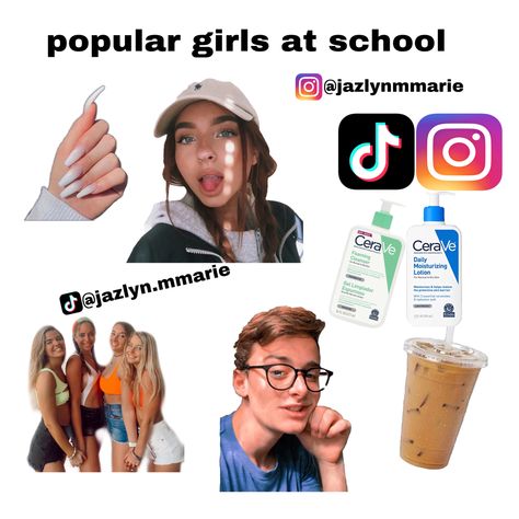 Popular Girls At School, Popular Girl Starter Pack, Popular Girl Aesthetic, School Reminders, Fable Stories, Popular Girls, Niche Memes, Aesthetic Memes, Vsco Girl