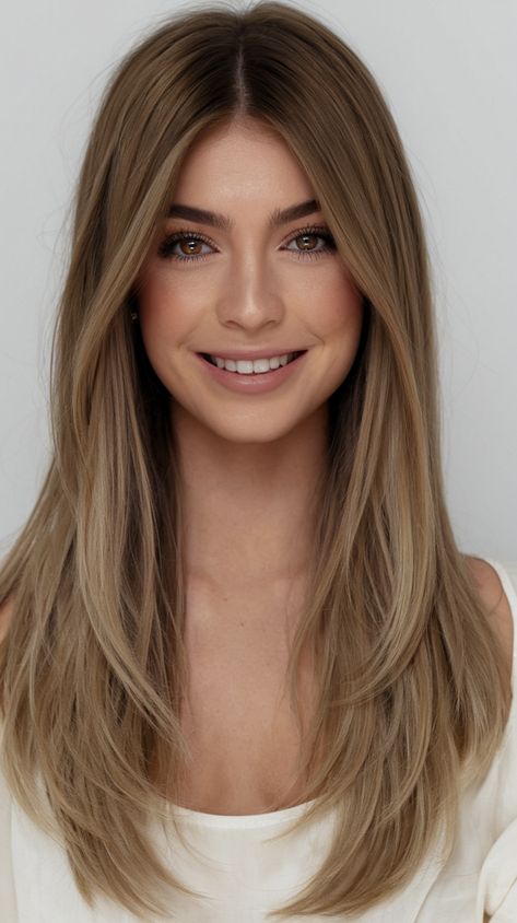 Long Winter Haircuts: 27 Elegant Ideas for the Season Long Haircut Soft Layers, Sleek Layered Hair, Healthy Hair Haircut, Long Hair Winter Hairstyles, Low Maintenance Haircut Long Hair, Different Types Of Hair Layers, Medium Long Length Hair With Layers Straight, Trendy Low Maintenance Haircuts, Straight Long Layers Haircut