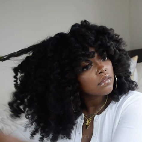 Melanj Hair — on Instagram: “It’s blow out season and we’re so ready! Stretching your curly extensions will create a whole new look. ⠀ ⠀ This flexi rod set @blakejael…” Black Woman Long Natural Hair, Flexi Rod Natural Hair, Flexi Rod Set On Natural Hair, Black People Hair, Long Afro Hair, Hair Blowout Styles, Natural Hair Blowout Styles, Hairstyles On Black Women, Flexi Rods On Natural Hair