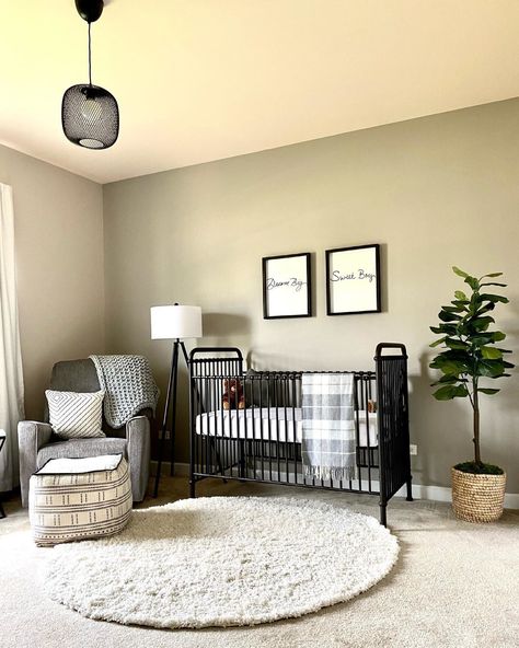 Baby Boy Dog Nursery, Black Crib Nursery, Brown Nursery, Black Crib, Grey Crib, Black Nursery, Classic Nursery, Baby Storage, Baby Nursery Neutral