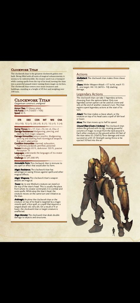 Dnd Clockwork Monsters, Dnd Clockwork, Dnd Construct Monster, Clockwork Dnd, Dnd Mechanical Creatures, Dnd Construct Art, Dungeons And Dragons Monsters, Dnd Construct, Dungeons And Dragons Races