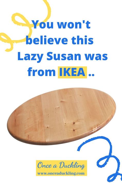 Poor old lazy Susan - it's not the best reputation to have, is it?  Turns out this Lazy Susan (or Lazy Snudda) from Ikea was just perfect for this makeover idea.  It cost me only £3 from Facebook Marketplace and with some very basic DIY skills it had a complete make-over. Talk about budget transformation! #lazy susan #ikea Table Top Lazy Susan Ideas, Lazy Susans Ideas, Lazy Susan Upcycle, Lazy Susan Hacks, Lazy Susan Makeover, Ikea Lazy Susan, Diy Lazy Susan Turntable, Table Top Lazy Susan, Lazy Susan Decor