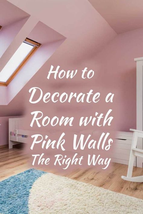 Decorating a room with pink walls in 8 simple steps. Article by HomeDecorBliss.com #HDB #HomeDecorBliss #homedecor #homedecorideas Room With Pink Walls, Pink Office Walls, Pink Living Room Walls, Light Pink Rooms, Blush Pink Living Room, Pink Painted Walls, Pink Accent Walls, Blush Pink Bedroom, Light Pink Walls