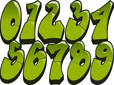 Graffiti Numbers In Graffiti Style Numbers In Graffiti, Font Styles Alphabet, Graffiti Numbers, Fancy Fonts Alphabet, Cool Fonts Alphabet, Alphabet Graffiti, Graffiti Lettering Alphabet, Graffiti Wildstyle, Omerta Tattoo