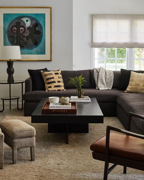 DISC Interiors on Instagram: “Family room designed by DISC Interiors. #DISCinteriors #interiordesign #hancockpark #cozyrooms #losangelesinteriordesign #interiordesigner…” L Shaped Sofa Designs, Disc Interiors, Los Angeles Interior Design, Shaped Sofa, L Shaped Couch, Living Room Lounge, Instagram Family, L Shaped Sofa, Family Room Design