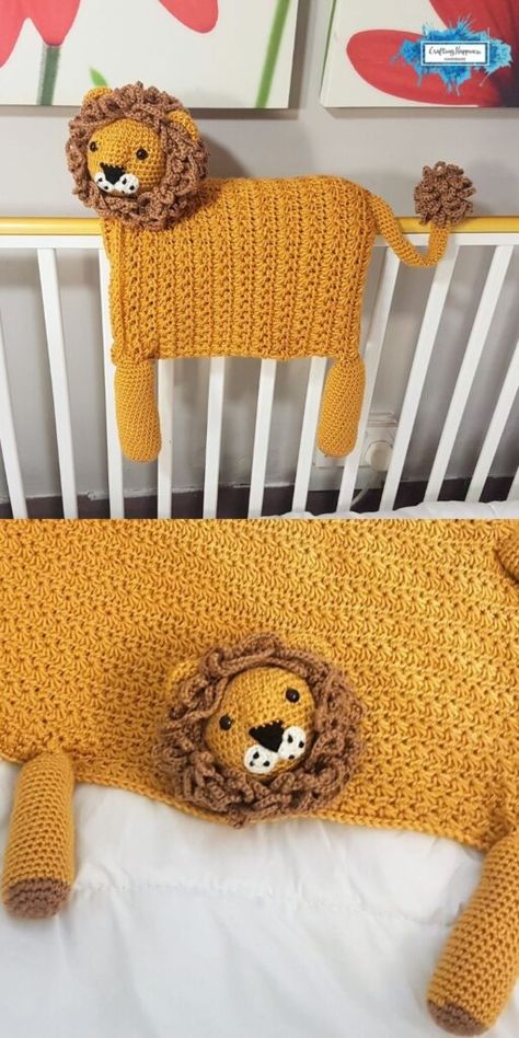 Jungle Crochet Baby Blanket, Jungle Animal Crochet Pattern, Safari Baby Blanket Crochet Pattern, Safari Themed Crochet Baby Blanket, Lion Crochet Blanket, Nursery Crochet, Lion Blanket, Lion Crochet, Lion Baby