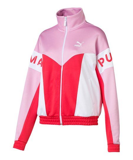 Puma Tracksuit, Rose Clothing, Athletic Sweatshirts, Tracksuit Jacket, Colour Blocking, Puma Women, Tracksuit Women, Sports Jacket, Trendy Colors