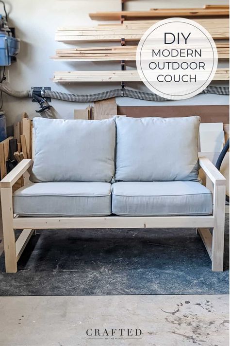 The Comfiest DIY Outdoor Sofa Plans (Beginner-Friendly!) Outdoor Sofa Plans, Outdoor Sofa Diy, Diy Outdoor Seating, Diy Outdoor Furniture Plans, Outdoor Loveseat, Outdoor Furniture Plans, Outdoor Couch, Outdoor Diy Projects, Diy Sofa