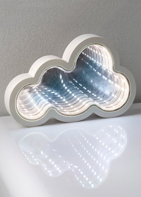 Matalan LED cloud light mirror £6 Bedding For Boys, Infinite Mirror, Kids Beds For Boys, Cloud Light, Infinity Mirror, Light Mirror, Printed Bedding, Cloud Shape, Mirror House