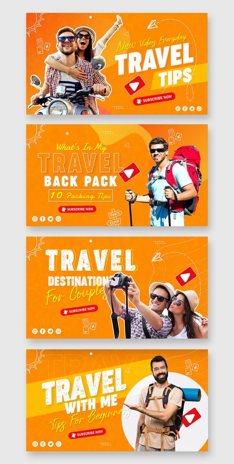 Travel Youtube Thumbnail Template PSD Youtube Thumbnail Design Ideas, Thumbnail Youtube Inspiration, Thumbnail Template, Thumbnail Background, Youtube Thumbnail Template, Youtube Thumbnail Design, International Flight, Social Media Branding Design, Media Branding