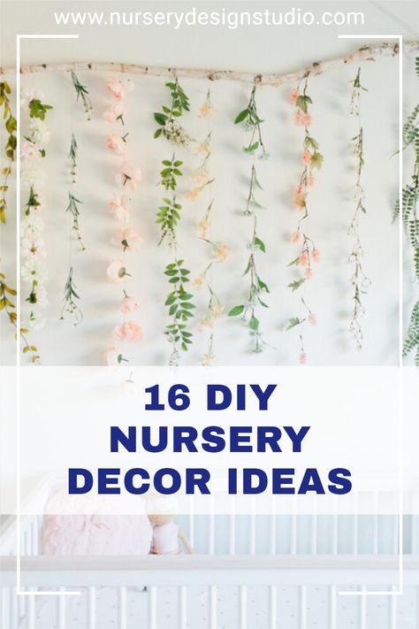 Who doesn't love a good DIY project? And, when it's for the baby's nursery, it is even more special. We have scoured the web for some super easy beginner-friendly DIY Nursery Decor Ideas to make your little one's nursery super unique. Diy Floral Nursery Decor, Wild Flower Nursery Decor, Diy Nursery Wall Art, Diy Baby Girl Nursery Decor, Diy Girl Nursery Decor, Diy Name Signs For Nursery, Nursery Diy Decor, Diy Nursery Wall Decor, Ivy Nursery