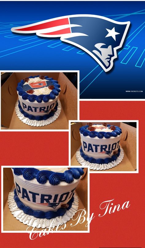 Patriots Football Cake, New England Patriots Cake, Patriots Cake, Vanilla Cake With Buttercream, Birthday Cake Vanilla, Husbands Birthday, Patriotic Cake, Cake With Buttercream, Cake Vanilla