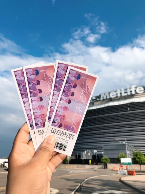 Bts Concert Tickets, Bts Tickets, Bts World Tour, Metlife Stadium, Ticket Design, Concert Aesthetic, Bts Merch, Bts Group, Concert Tickets