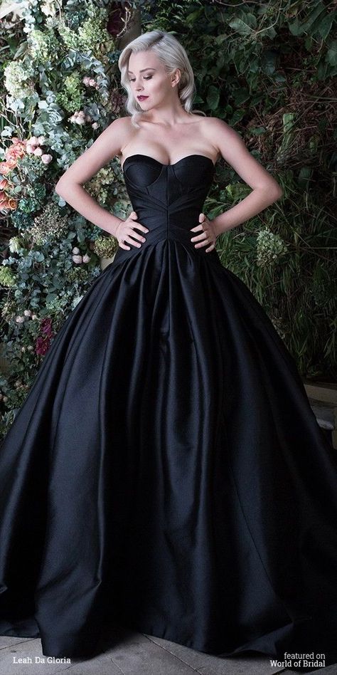 Leah Da Gloria, Wedding Dress Black, Black Wedding Gowns, Gothic Wedding Dress, 2016 Wedding, Dark Wedding, 2016 Wedding Dresses, Fancy Wedding Dresses, Fancy Wedding