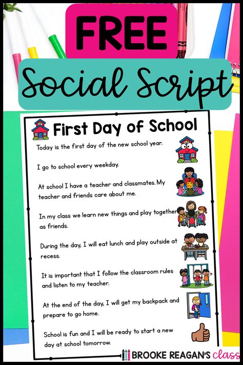 Sped Back To School Activities, Special Education Classroom Rules, First Day Of School Activities Sped, First Day Of School Special Education, Back To School Special Education Ideas, Student Information Form, Social Scripts, Kindergarten First Week, Preschool First Day