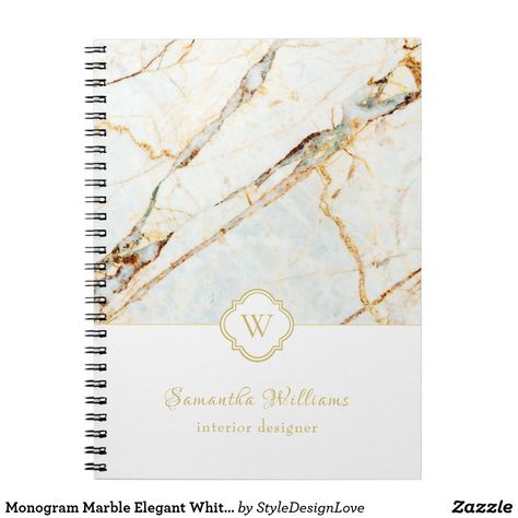 Personalized Monogram Marble Elegant White Gold Notebook Gold Notebook, Classy Gifts, Marble Gifts, Minimalist Office, Gifts Vintage, Custom Notebooks, Professional Gifts, Trendy Gifts, Gold Monogram