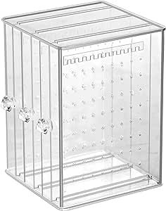 Sooyee Clear Acrylic Jewelry Storage Box,3 Vertical Drawer Earrings Display Stand Holder, Transparent 216 Holes 33 Grooves Screen Hanger Organizer for Stud Earring and Necklace,Dustproof Vertical Drawer, Earring Display Stand, Dresser Drawer Organization, Earring Display Stands, Paired Jewelry, Hanger Organizer, Hanger Storage, Acrylic Display Stands, Stackable Jewelry