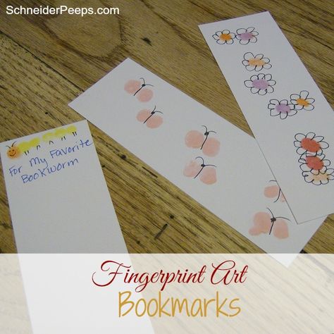 SchneiderPeeps - Fingerprint Art Bookmarks Fingerprint Bookmark, Art Bookmarks, Thumbprint Art, Fingerprint Art, Intentional Life, Bookmarks Kids, Diy Bookmarks