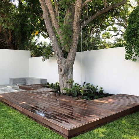 Keane - Ascher Smith Outdoor Seating Design, Small Vegetable Garden Ideas, Deck Around Trees, Small Vegetable Garden, Space Home Decor, Vegetable Garden Ideas, Seating Design, Pool Landscape Design, Deck Designs Backyard