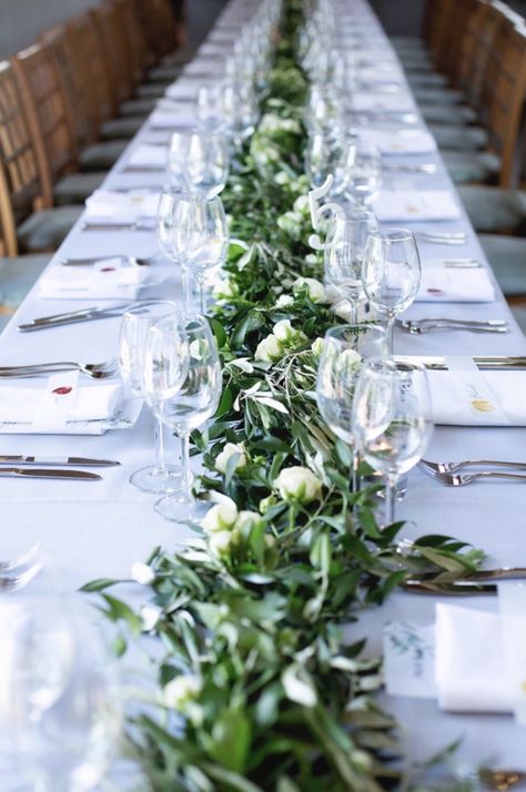 🌿Foliage tables- wedding decor Foliage Table Runner Wedding, Greenery Table Runner, Wedding Flower Arrangements Table, Garland Table Runner, Tables Wedding, Wedding Tablecloths, Flowers And Greenery, Foliage Wedding, Wedding Table Flowers