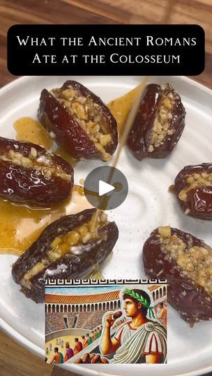 2.8M views · 214K reactions | Roman Stuffed Dates #history #recipe #historybuff #roman #romanempire #spqr #historymemes #historyfacts #historybuff #historical #fyp #romanhistory #historylovers #historynerd #cooking #foodie #italian #latin #empire #ancient #ancienthistory | Eats History | eatshistory · Original audio Ancient Greek Food, Wfpbno Recipes, Roman Food, Stuffed Dates, Instagram Recipes, Date Recipes, Food History, Snack Attack, Greek Food