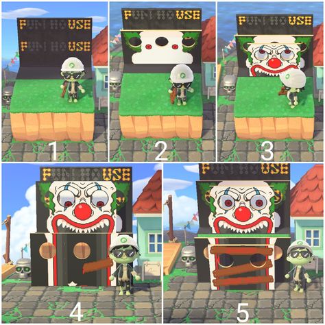 Animal Crossing Spooky Carnival, Acnh Circus, Acnh Halloween Island Ideas, Acnh Horror, Acnh Halloween Code, Halloween Acnh, Acnh Spooky, Acnh Halloween, Carnival Design