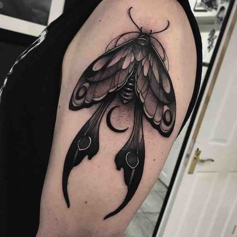 Rabe Tattoo, Moth Tattoo Design, Insect Tattoo, Bug Tattoo, Muster Tattoos, Moth Tattoo, Butterfly Tattoo Designs, Knee Tattoo, Dark Tattoo