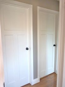 Looking for an instant home update?  Replace your interior doors!  Next to replacing flooring, there's nothing that can up-da... Replace Interior Doors, Replacing Interior Doors, Flat Doors, How To Install Baseboards, Interior Door Hinges, Diy Interior Doors, Hallway Makeover, Cute Living Room, Door Entry