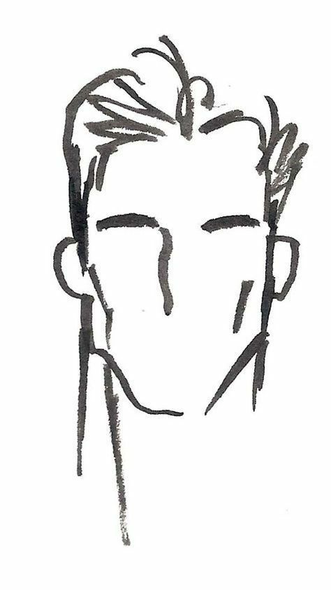 Male Line Drawing, Ink Fashion Illustration, Line Drawing Face, Male Illustration, فنسنت فان جوخ, Male Face Drawing, Fashion Illustration Face, Fashion Model Sketch, Face Line Drawing