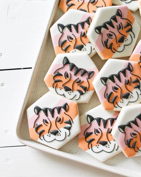 Tiger Cookies, To My Niece, Safari Cookies, Tiger Birthday, Party Like Its 1999, Happiest Birthday, Jungle Birthday, My Niece, Cookie Art