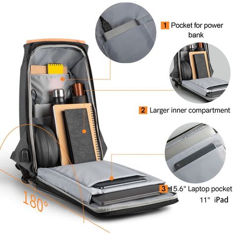 ♚FUNCTIONAL - Large and sufficient capacity, 1 large packing compartment, separate laptop compartment, 1 tablet holder, and 1 pocket organizer. The computer compartment can hold a 15.6” laptop and a 9.7” pad. And the main compartment can hold clothes, shoes, books etc. ♚MATERIAL - Our backpack is made from durable Polyester Fabric with metal zippers, simple, soft, lightweight, anti-tear, water resistant, can withstand heavy use and harsh conditions. Mens Backpack Travel, Anti Theft Bag, Laptop Travel, Anti Theft Backpack, Waterproof Backpack, Teenage Boys, Back To School Gifts, Pet Home, Anti Theft