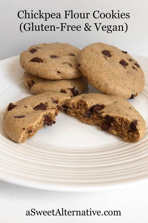 Chickpea Flour Cookies, Chickpea Flour Recipes, Chickpea Cookies, Flours Banana Bread, Healthy Cookie, Cookies Vegan, No Flour Cookies, Healthy Cookie Recipes, Vegan And Gluten Free