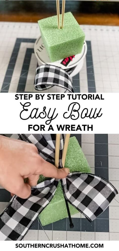 Easy Bows, Burlap Bow Tutorial, Making Bows For Wreaths, Bow Making Tutorials, Bows For Wreaths, Diy Wreath Bow, Easy Bow, Bow Maker, Layered Bow