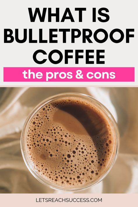 Learn what bulletproof coffee is, what the pros and cons are, and whether this magical drink helps with productivity: Bullet Proof Coffee Benefits, Bulletproof Coffee Benefits, Mct Oil Benefits, Bullet Proof Coffee, Bulletproof Coffee Recipe, Coffee Benefits, Bulletproof Coffee, Magic Bullet, Mct Oil