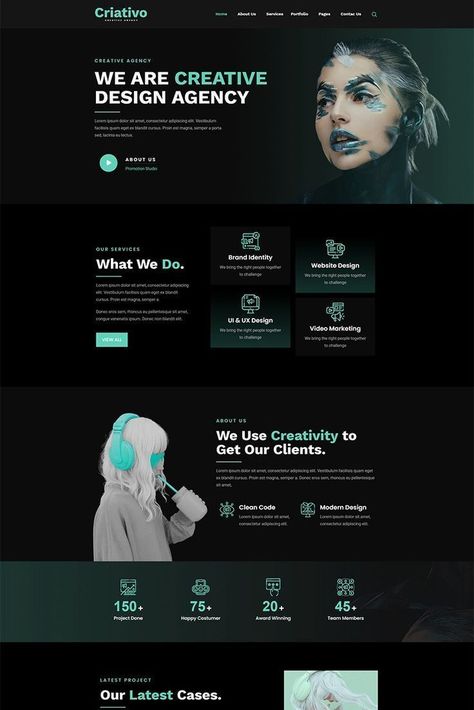 Webdesign Portfolio, Creative Agency Website, Layout Web, Design Sites, Minimalist Theme, Agency Portfolio, Website Design Inspiration Layout, Agency Website Design, Business Fonts