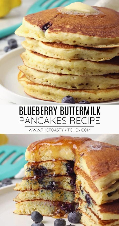 Homemade Buttermilk Pancakes, Lemon Blueberry Pancakes, Blueberry Buttermilk Pancakes, Lemon Pancakes, Pancakes From Scratch, Amazing Breakfast, Homemade Buttermilk, Homemade Pancakes, Blueberry Pancakes