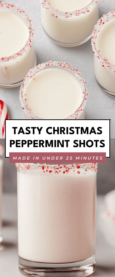 Image for Tasty Christmas Peppermint Shots Xmas Shots Alcohol, Peppermint Schnapps Shots, Peppermint Shots, Christmas Shots Recipes, Christmas Shooters, Christmas Shots Alcohol, Holiday Shots, Winter Shots, Peppermint Vodka