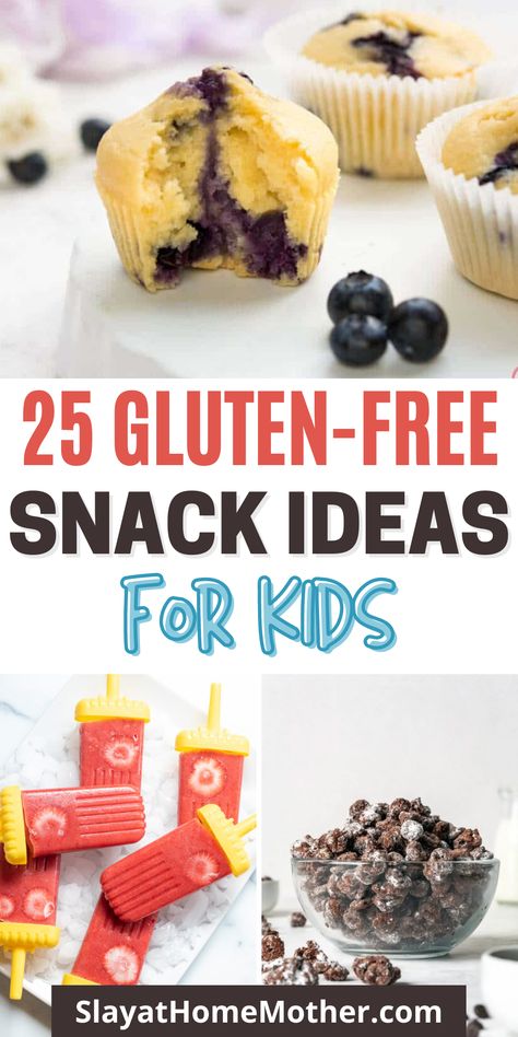 Try these 25+ Gluten-Free Snacks For Kids! From popsicles and roll-ups to protein bites and muffins, these recipes won't disappoint... #slayathomemother #glutenfree #gfrecipes #gf Gluten Free Snack Ideas, Snack Ideas For Work, Gluten Free Kids Snacks, Kids Snack Ideas, Gluten Free Snack, Gluten Free Kids, Snacks For Kids, Protein Bites, Toddler Snacks