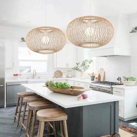 Bay Isle Home Vintage Rattan Lamp,Bamboo Chandelier,Rattan Pendant Light,Country Hanging Lamp | Wayfair Vietnam Lantern, Rattan Lampe, Rattan Light Fixture, Wicker Pendant Light, Rustic Lamp Shades, Bamboo Light, Outdoor Chandelier, Rattan Lamp, Rattan Pendant